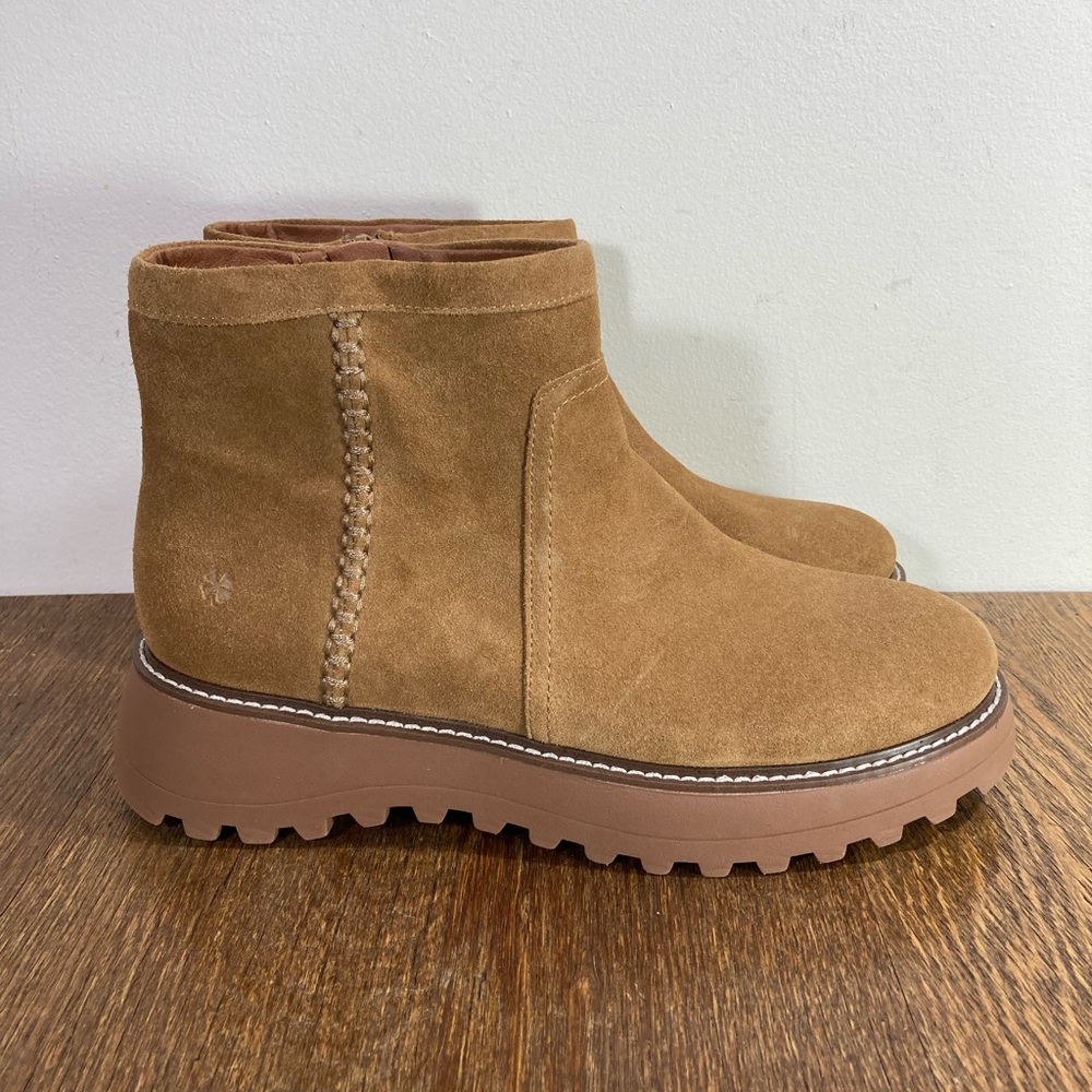 New Lucky Brand Chameli Lug Ankle Boot Women’s Size 8.5 Rich Saddle